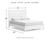 Binterglen Queen Panel Bed with Mirrored Dresser, Chest and 2 Nightstands in White - PKG016702