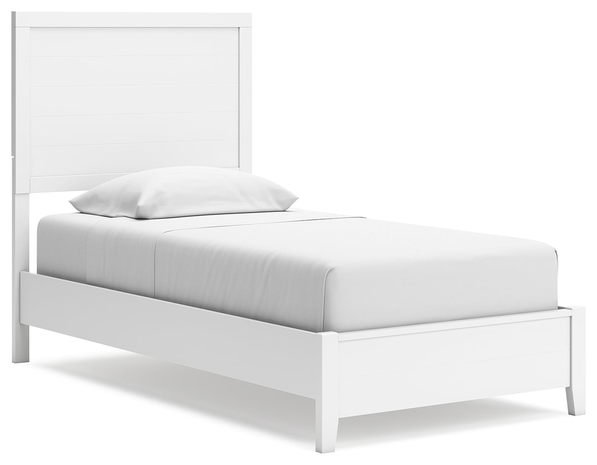 Binterglen Twin Panel Bed with Dresser and 2 Nightstands in White from Ashley - Luna Furniture