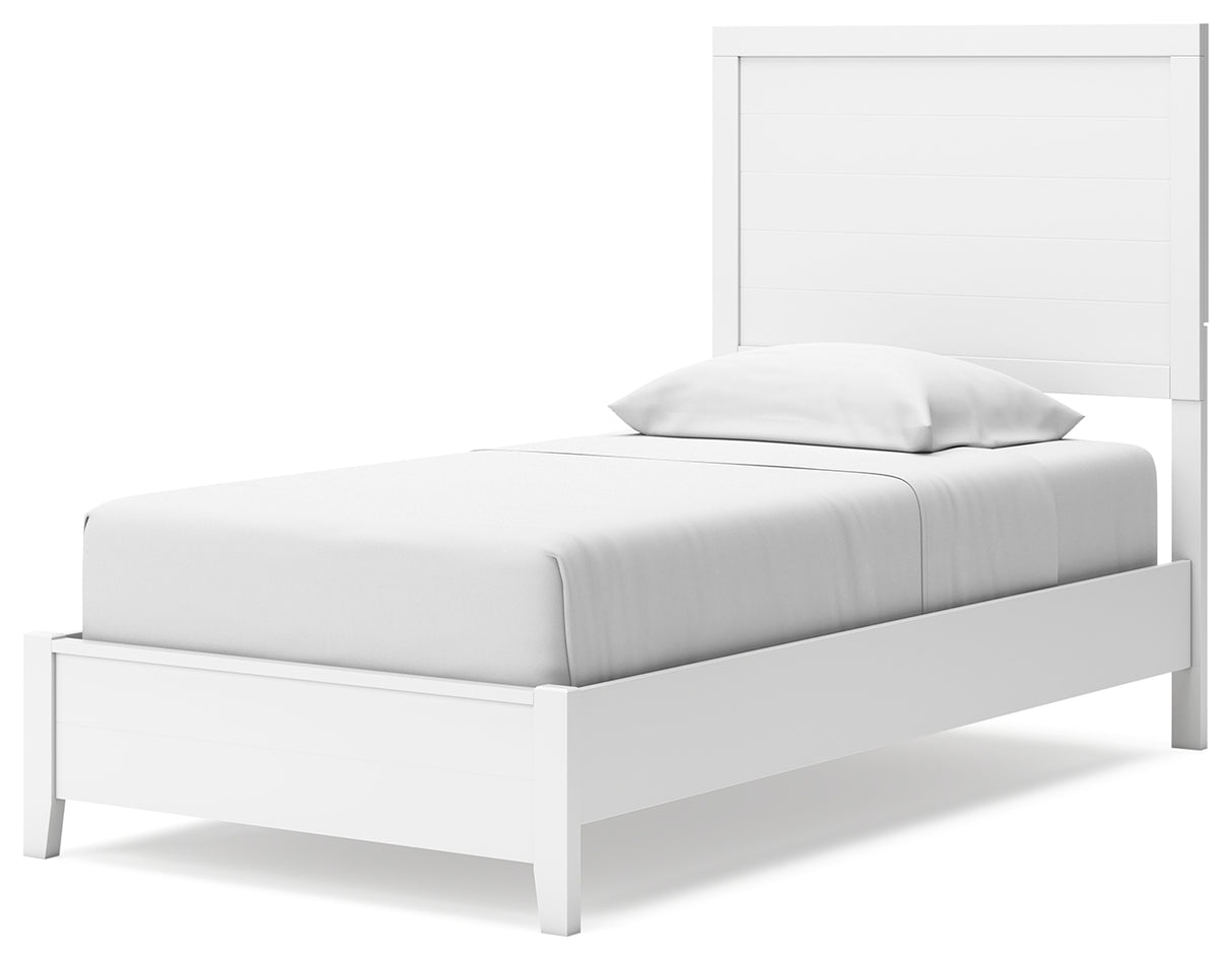 Binterglen Twin Panel Bed with Dresser and 2 Nightstands in White from Ashley - Luna Furniture