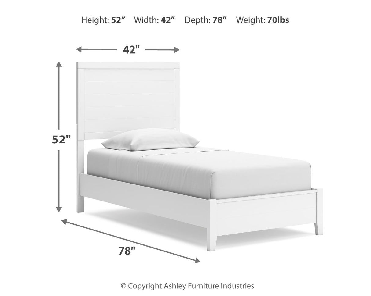 Binterglen Twin Panel Bed with Dresser and Nightstand in White from Ashley - Luna Furniture