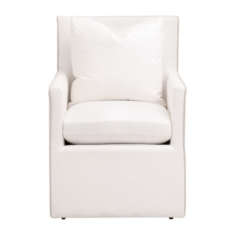 Harmony Arm Chair With Casters in Livesmart Peyton-Pearl, Performance Bisque French Linen - 6492UP.LPPRL/BIS