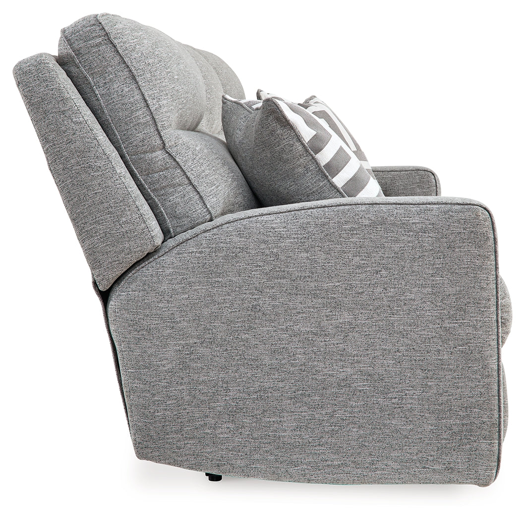 Biscoe Sofa, Loveseat and Recliner in Pewter - PKG015839