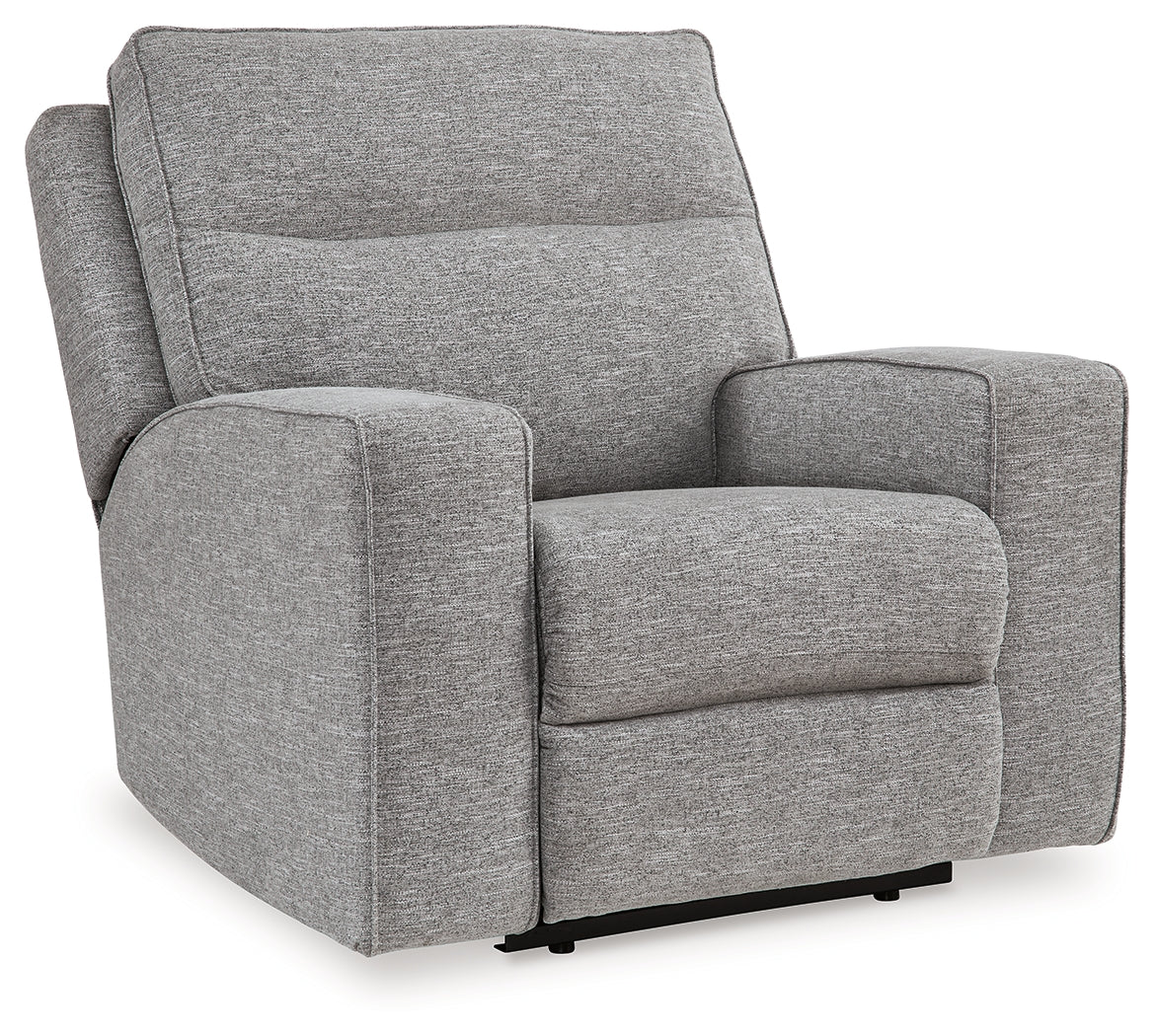 Biscoe Sofa, Loveseat and Recliner in Pewter - PKG015839