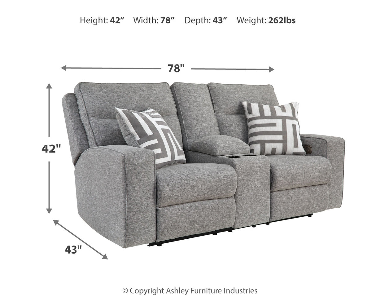 Biscoe Sofa, Loveseat and Recliner in Pewter - PKG015839