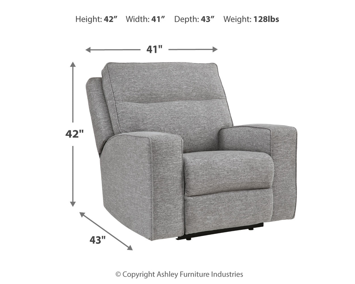 Biscoe Sofa, Loveseat and Recliner in Pewter - PKG015839