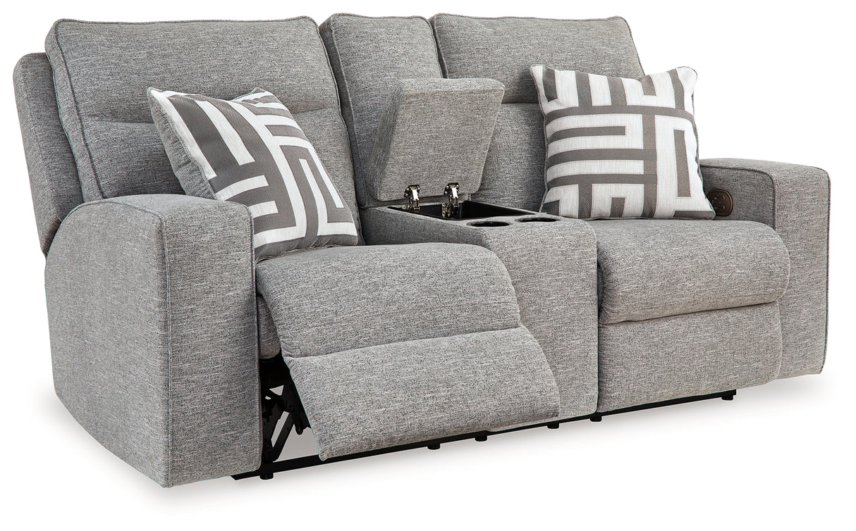 Biscoe Sofa, Loveseat and Recliner in Pewter - PKG015839