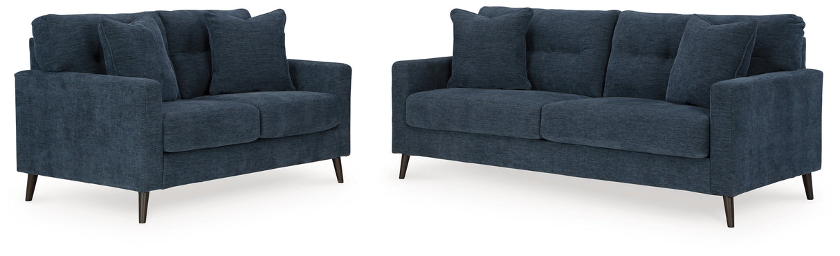 Bixler Sofa and Loveseat in Navy - PKG016462