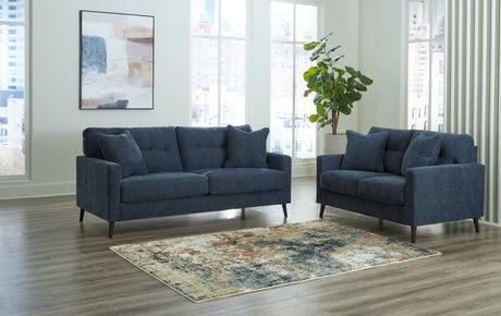 Bixler Sofa and Loveseat in Navy - PKG016462