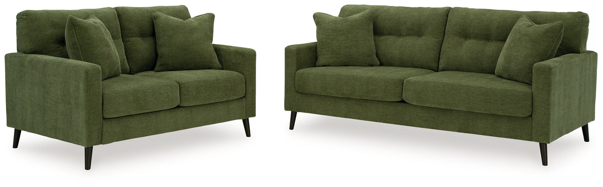 Bixler Sofa and Loveseat in Olive - PKG016464