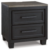 Foyland California King Panel Storage Bed with Mirrored Dresser and 2 Nightstands in Black/Brown from Ashley - Luna Furniture