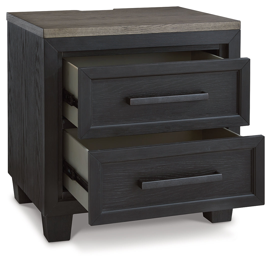 Foyland California King Panel Storage Bed with Mirrored Dresser and 2 Nightstands in Black/Brown from Ashley - Luna Furniture