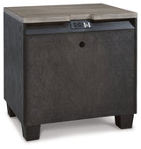 Foyland California King Panel Storage Bed with Mirrored Dresser and 2 Nightstands in Black/Brown from Ashley - Luna Furniture