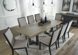 Black/Brown Foyland Dining Table and 8 Chairs - PKG014846