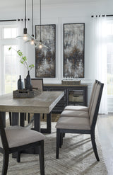 Black/Brown Foyland Dining Table and 8 Chairs - PKG014846