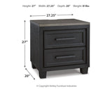 Foyland King Panel Storage Bed with Mirrored Dresser, Chest and 2 Nightstands in Black/Brown from Ashley - Luna Furniture