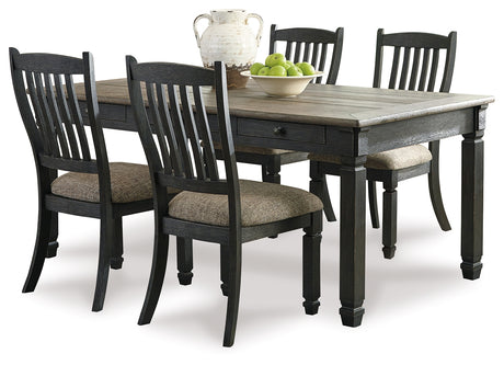 Black/Gray Tyler Creek Dining Table and 4 Chairs - PKG000398