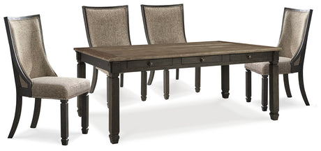 Black/Gray Tyler Creek Dining Table and 4 Chairs - PKG013996