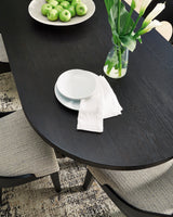 Black Rowanbeck Dining Table and 4 Chairs - PKG018648