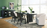 Black Rowanbeck Dining Table and 6 Chairs - PKG018650