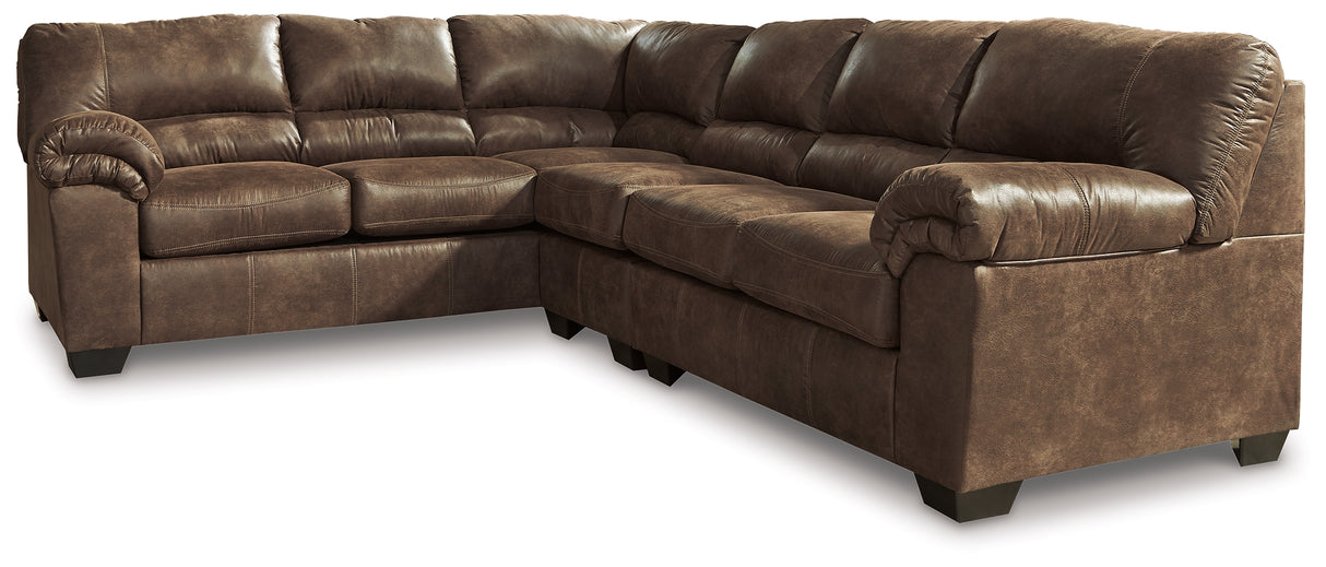 Bladen 3-Piece Sectional with Ottoman in Coffee - PKG012904