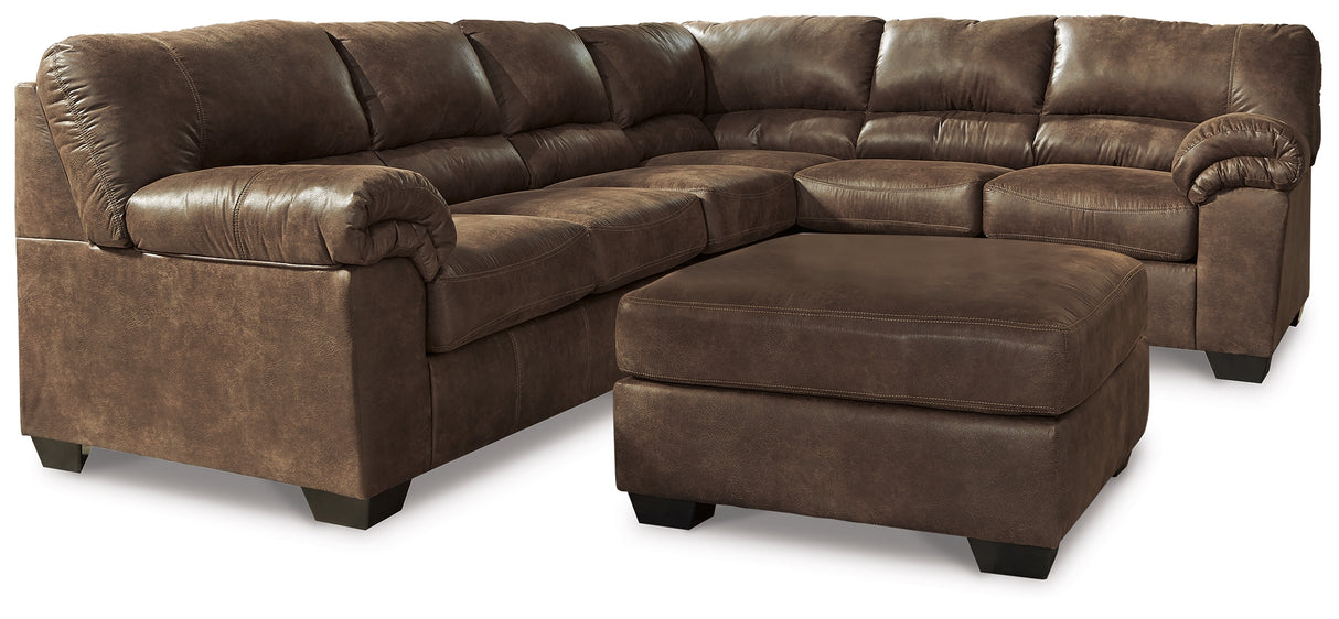 Bladen 3-Piece Sectional with Ottoman in Coffee - PKG012904