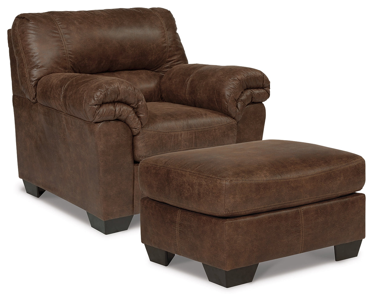 Bladen Chair and Ottoman in Coffee - PKG012899