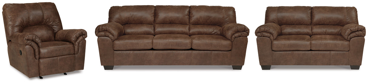 Bladen Sofa, Loveseat and Recliner in Coffee - PKG012897