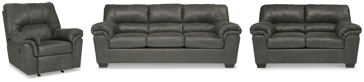 Bladen Sofa, Loveseat and Recliner in Slate - PKG012980