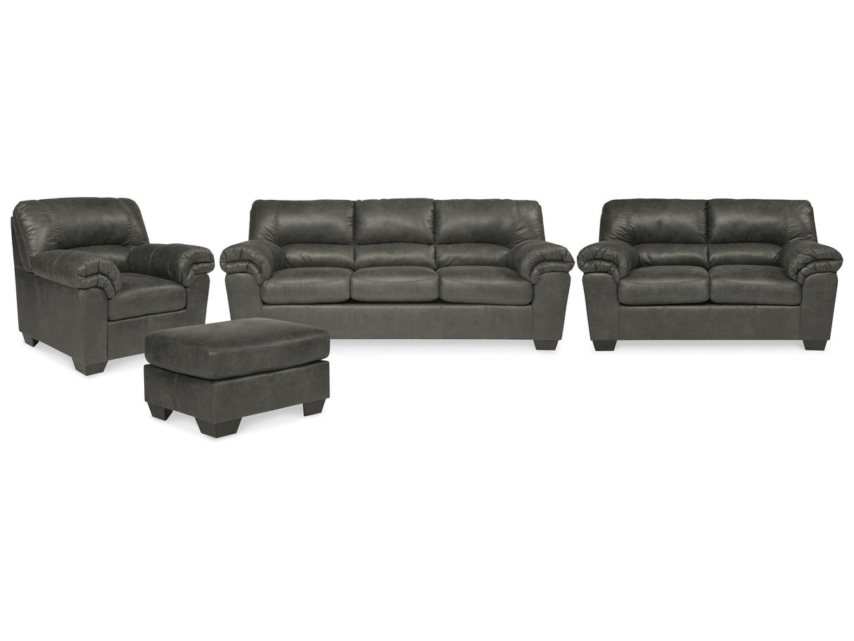 Bladen Sofa, Loveseat, Chair and Ottoman in Slate - PKG012979