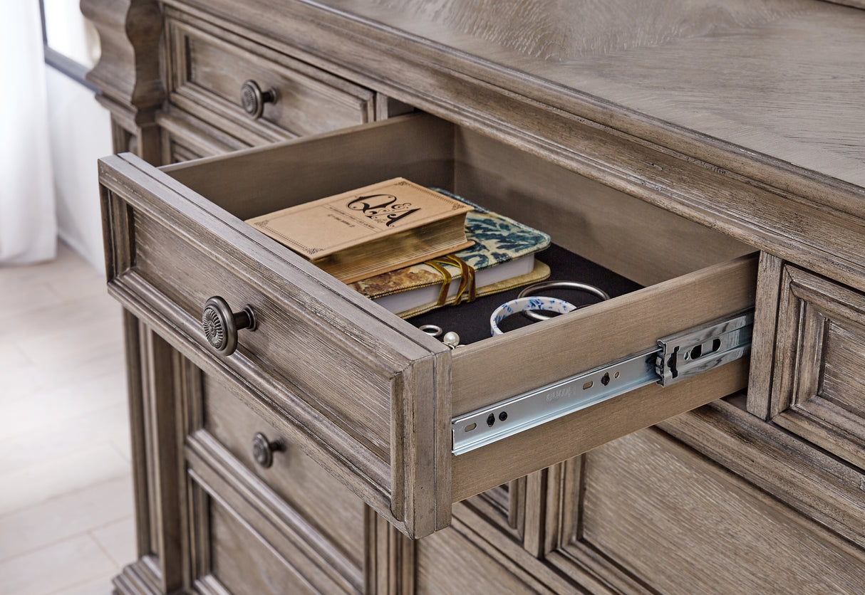 Blairhurst King Panel Bed with Dresser in Light Grayish Brown from Ashley - Luna Furniture