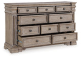 Blairhurst King Panel Bed with Dresser in Light Grayish Brown from Ashley - Luna Furniture