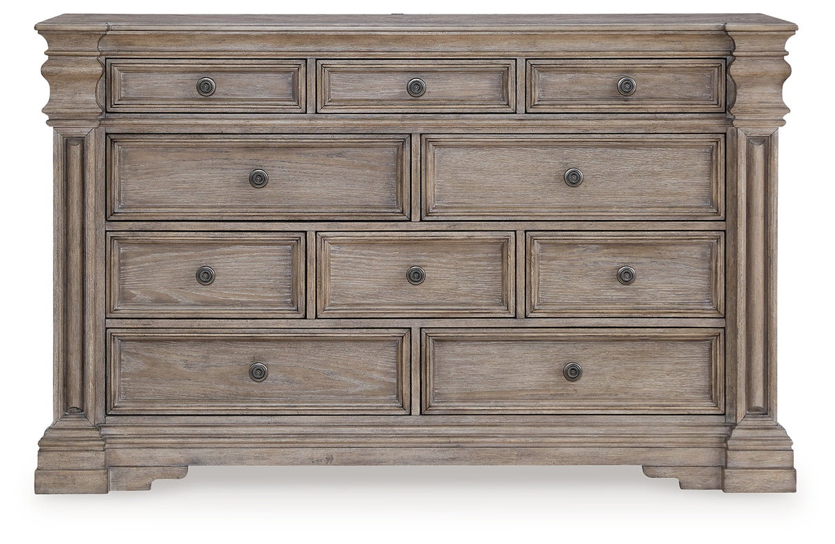 Blairhurst King Panel Bed with Dresser in Light Grayish Brown from Ashley - Luna Furniture