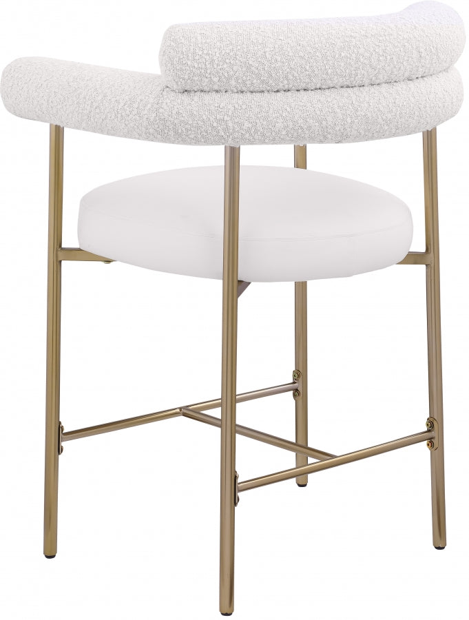 Blake Vegan Leather / Boucle Fabric Counter Stool Cream, Set of 2 from Meridian - Luna Furniture