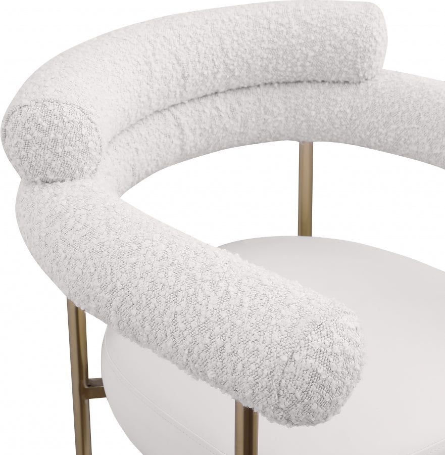 Blake Vegan Leather / Boucle Fabric Counter Stool Cream, Set of 2 from Meridian - Luna Furniture