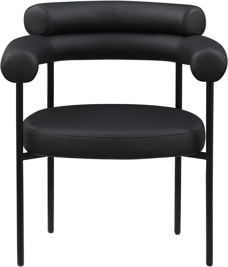 Blake Vegan Leather Dining Chair in Black, Set of 2 from Meridian - Luna Furniture