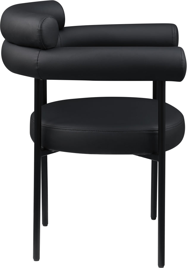 Blake Vegan Leather Dining Chair in Black, Set of 2 from Meridian - Luna Furniture