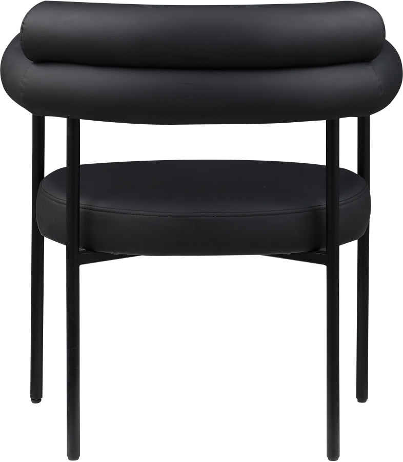 Blake Vegan Leather Dining Chair in Black, Set of 2 from Meridian - Luna Furniture