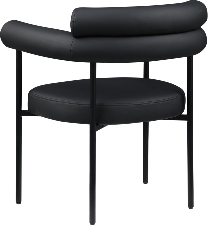 Blake Vegan Leather Dining Chair in Black, Set of 2 from Meridian - Luna Furniture