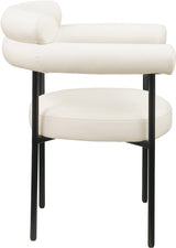 Blake Vegan Leather Dining Chair in Cream, Set of 2 from Meridian - Luna Furniture