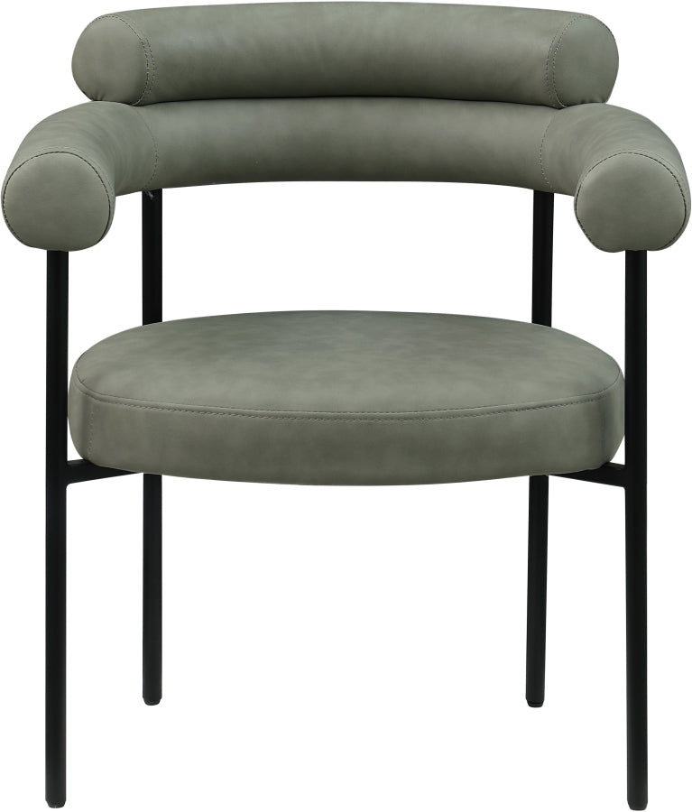 Blake Vegan Leather Dining Chair in Green, Set of 2 from Meridian - Luna Furniture