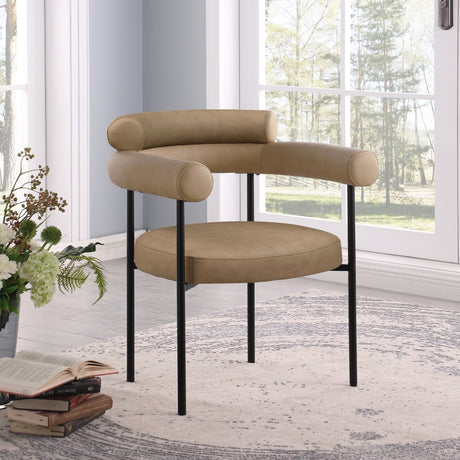 Blake Vegan Leather Dining Chair in Natural, Set of 2 from Meridian - Luna Furniture