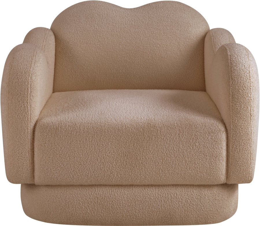 Bloom Teddy Fabric Upholstered Accent Chair in Beige from Meridian - Luna Furniture