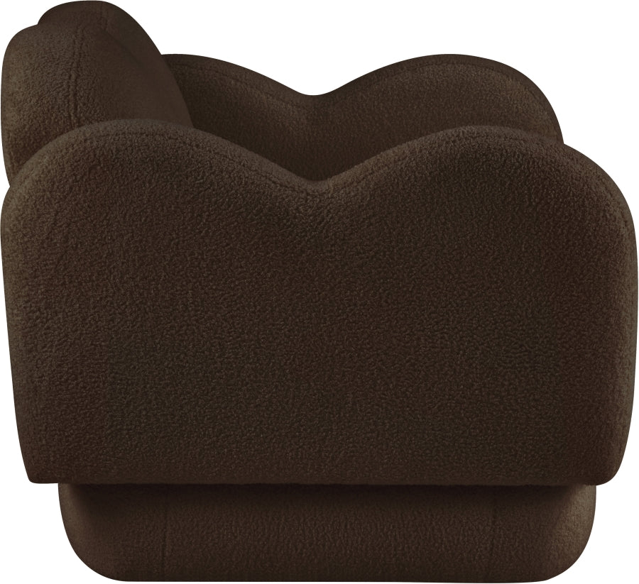 Bloom Teddy Fabric Upholstered Accent Chair in Brown from Meridian - Luna Furniture