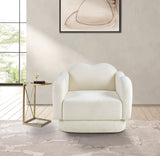 Bloom Teddy Fabric Upholstered Accent Chair in Cream from Meridian - Luna Furniture