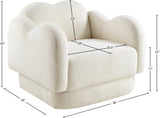 Bloom Teddy Fabric Upholstered Accent Chair in Cream from Meridian - Luna Furniture