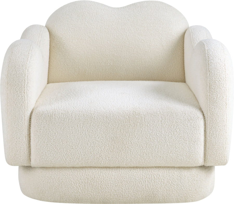 Bloom Teddy Fabric Upholstered Accent Chair in Cream from Meridian - Luna Furniture