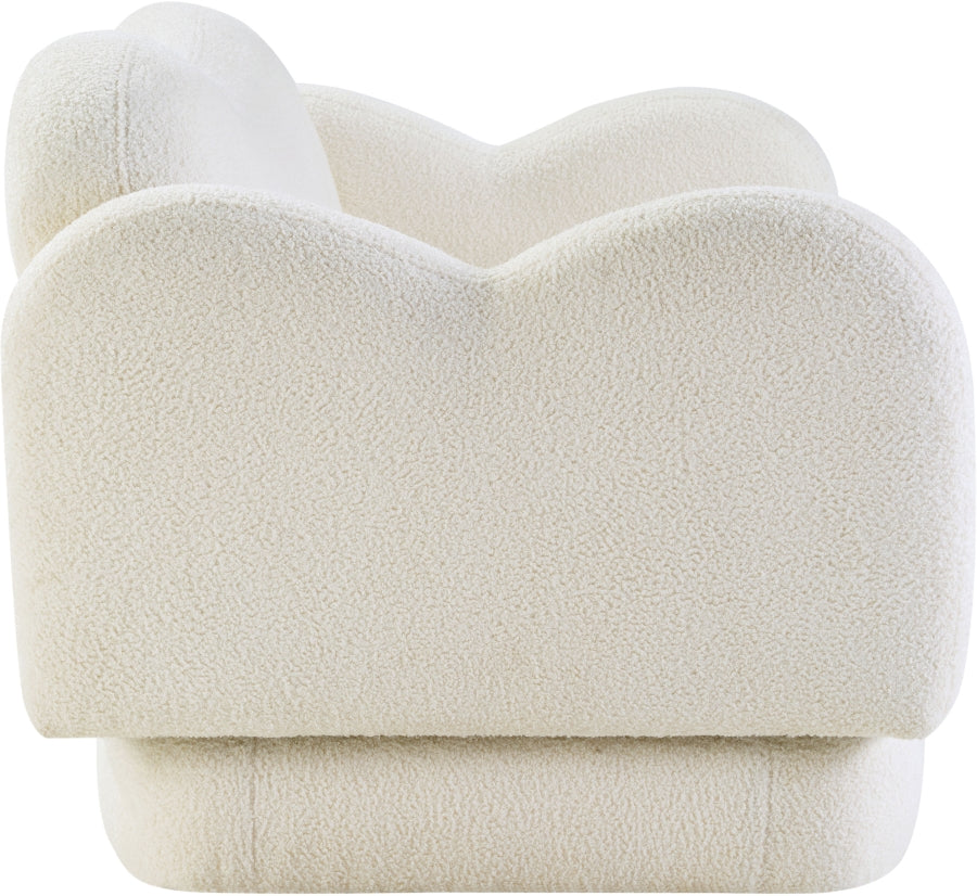 Bloom Teddy Fabric Upholstered Accent Chair in Cream from Meridian - Luna Furniture