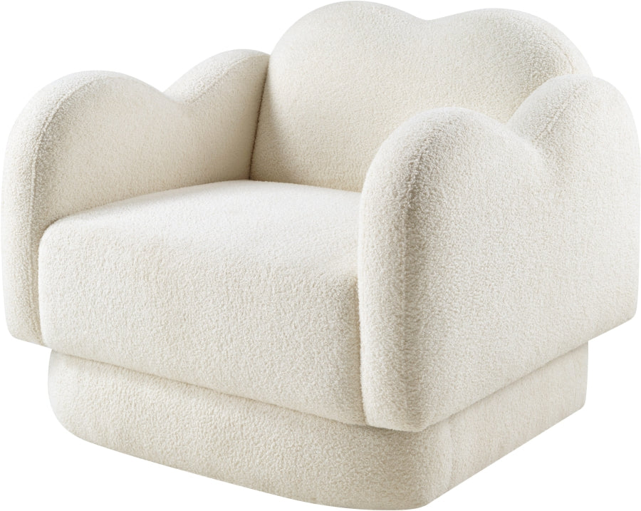 Bloom Teddy Fabric Upholstered Accent Chair in Cream from Meridian - Luna Furniture