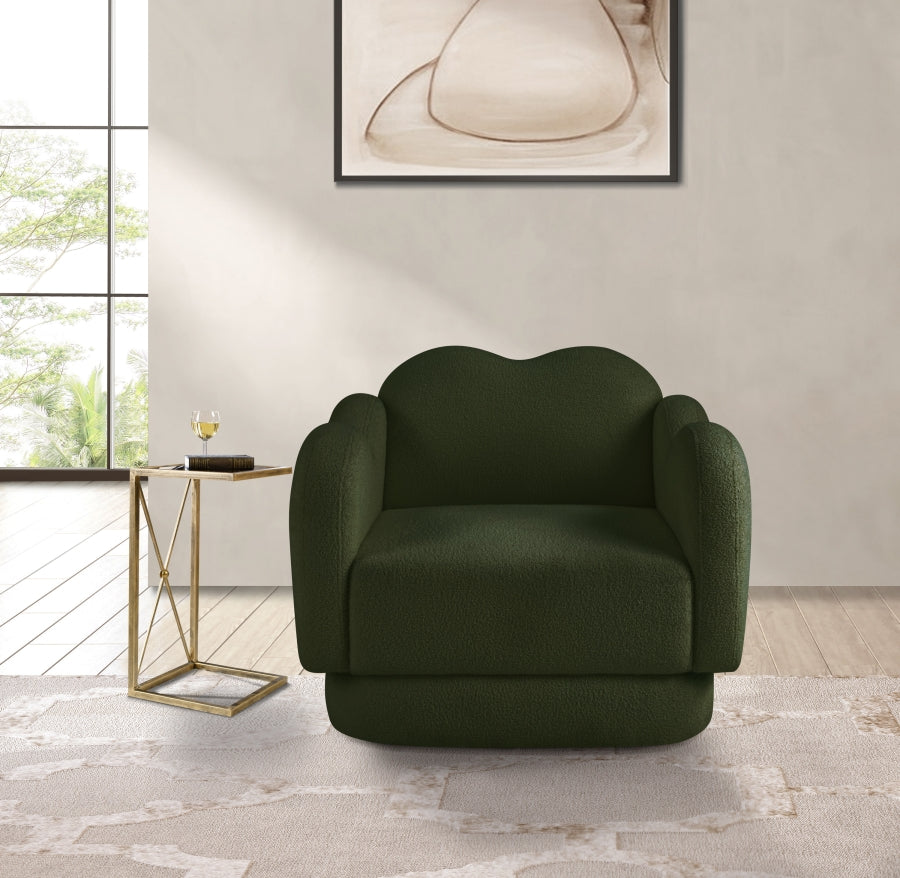 Bloom Teddy Fabric Upholstered Accent Chair in Green from Meridian - Luna Furniture