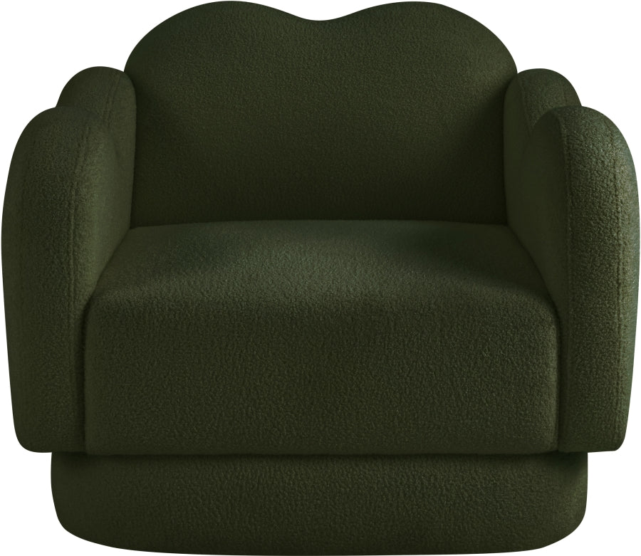 Bloom Teddy Fabric Upholstered Accent Chair in Green from Meridian - Luna Furniture